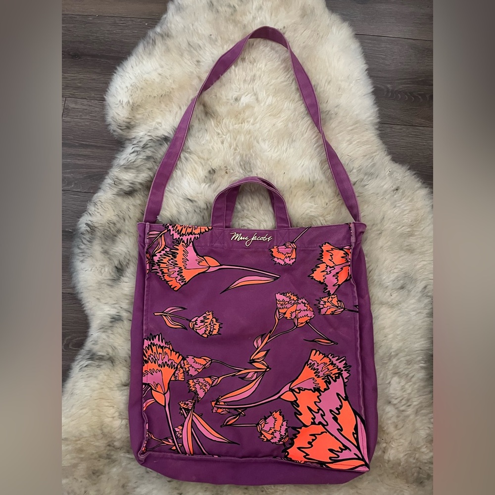 Jacobs"Marc Jacobs Purple Multi-Purpose Canvas Reusable Tote Bag